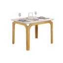 Ver imagem 1 de Mesa P/ Cozinha Marina C/ Tampo Madeirado C/ Vidro Curvo 120x80cm Cedro/off White - Dj Móveis