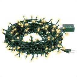 Cordão Luminoso Led Pisca Pisca 8 Funções 100 Leds Taschibra 220v 3000k Luz Quente - 1