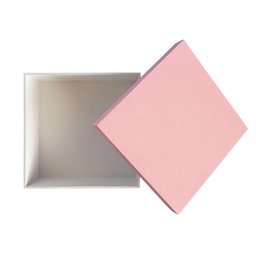 Caixa 100% Mdf (17x17x07) Rosa/branco - 3