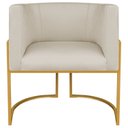 Ver imagem 2 de Poltrona Decorativa Base de Ferro Suede Munique