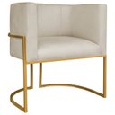 Ver imagem 3 de Poltrona Decorativa Base de Ferro Suede Munique