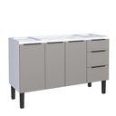 Ver imagem 1 de Gabinete de Aço Para Pia 140cm 3 Portas 3 Gavetas Jupter Cozimax Cinza Argila