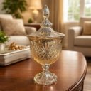 Ver imagem 5 de Potiche Vidro Âmbar com Tampa 470ml Bomboniere Decorativa Ottawa 24cm Elegante