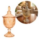 Ver imagem 1 de Potiche Vidro Âmbar com Tampa 470ml Bomboniere Decorativa Ottawa 24cm Elegante