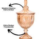 Ver imagem 3 de Potiche Vidro Âmbar com Tampa 470ml Bomboniere Decorativa Ottawa 24cm Elegante