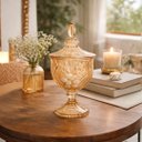 Ver imagem 2 de Potiche Vidro Âmbar com Tampa 470ml Bomboniere Decorativa Ottawa 24cm Elegante