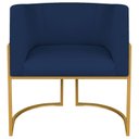 Ver imagem 2 de Poltrona Decorativa Base de Ferro Suede Munique