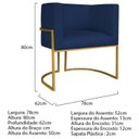 Ver imagem 4 de Poltrona Decorativa Base de Ferro Suede Munique