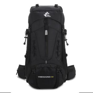 Mochila Trilha Camping Caminhada Viagem Confort 60L:Preto