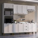 Ver imagem 1 de Armário Cozinha Americana Modulada Completa 260cm 5 Peças com Balcão Multimóveis CR20495 Branco