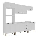Ver imagem 5 de Armário Cozinha Americana Modulada Completa 260cm 5 Peças com Balcão Multimóveis CR20495 Branco