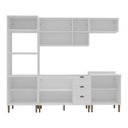 Ver imagem 4 de Armário Cozinha Americana Modulada Completa 260cm 5 Peças com Balcão Multimóveis CR20495 Branco