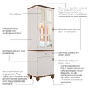 Ver imagem 4 de Cristaleira 2 Portas e 1 Gaveta Joy Branco/Off White