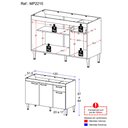 Ver imagem 2 de Balcão de Cozinha Gabinete para Pia 120cm Paris Multimóveis Mp2215 Rustic/branco