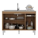 Ver imagem 3 de Balcão de Cozinha Gabinete para Pia 120cm Paris Multimóveis Mp2215 Rustic/branco