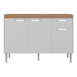 Balcão de Cozinha Gabinete para Pia 120cm Paris Multimóveis Mp2215 Rustic/branco - 4