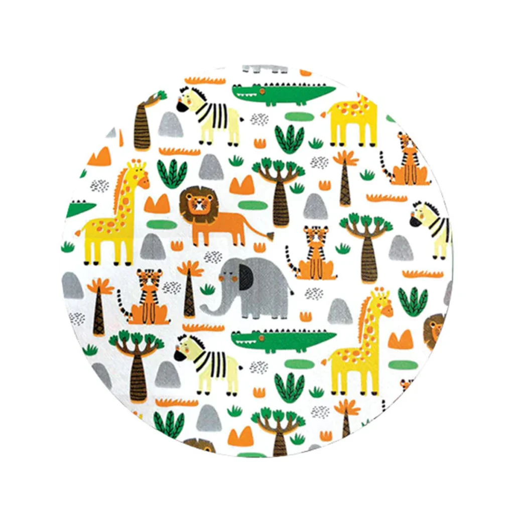 8 Jogo Americano Redondo Infantil Savana Impermeável Pvc - 7