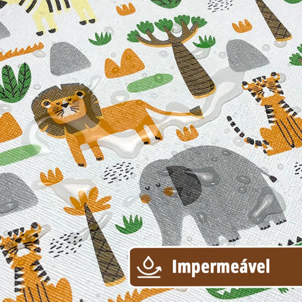 8 Jogo Americano Redondo Infantil Savana Impermeável Pvc - 4