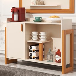 Aparador Café Jb 4084 1 Porta e 1 Prateleira 90x75x30 - 1