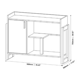 Aparador Café Jb 4084 1 Porta e 1 Prateleira 90x75x30 - 4