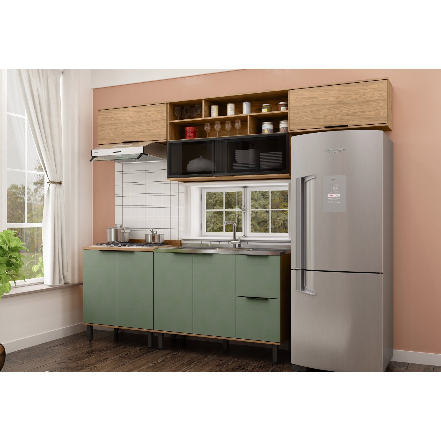 Cozinha Modulada Toscana em Mdf 5 Peças com Aereo 1200 Porta de Vidro e Aereo Geladeira é boa?