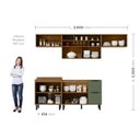 Ver imagem 3 de Cozinha Modulada Toscana em Mdf 5 Peças com Aereo 1200 Porta de Vidro e Aereo Geladeira