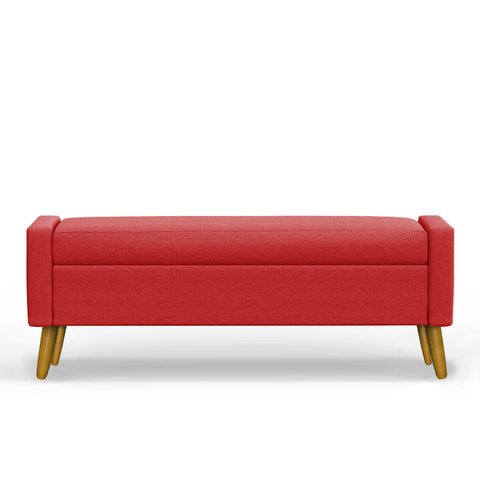 Recamier Bau Londres 1,20m Suede Vermelho - Clique Decor Clique Decorações