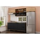 Ver imagem 1 de Cozinha Modulada Toscana em Mdf 5 Peças com Aereo 1200 Porta de Vidro e Aereo Geladeira