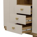 Ver imagem 6 de Guarda-Roupa Casal Capelinha 4 Portas 3 Gavetas Espelho Aurora Nature Fendi Bege