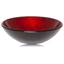 Ver imagem 2 de Cuba de Vidro Apoio Esmaltado Redondo Glass Mosaic Vermelho/Preto