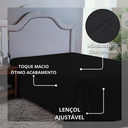 Ver imagem 3 de Lençol Queen sem Elástico 400 Fios Virol Toque Aveludado Extra Macio 01 Peça:preto