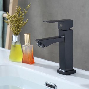 Torneira Banheiro Luxo Monocomando Preto Pia Bancada Moderna Varanda Hotel Restaurante Lavabo Casa L