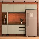 Ver imagem 1 de Cozinha Completa Koya 8 Portas 3 Gavetas 40250042 Verde Oliva - Politorno