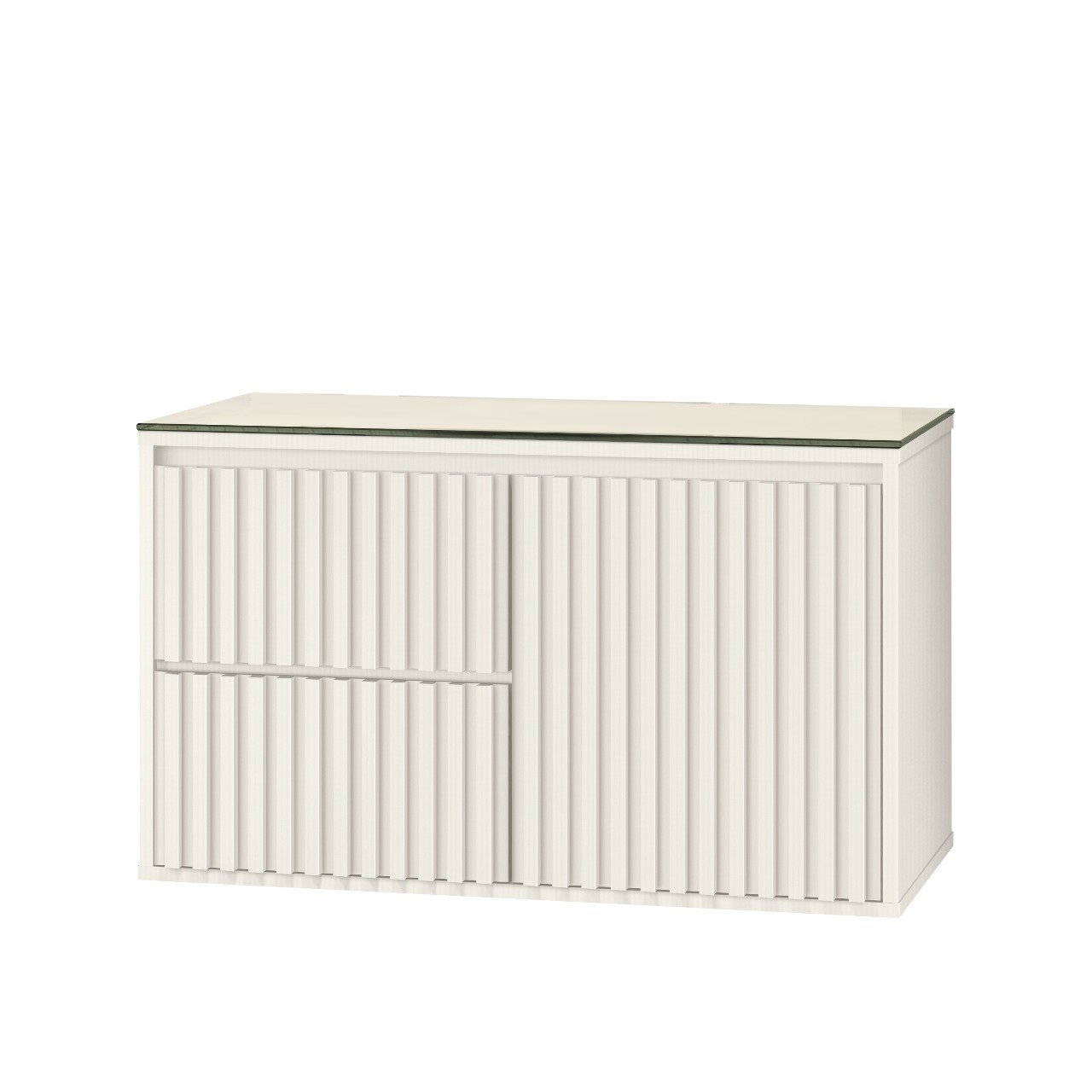 Gabinete para Banheiro Ripado 80cm Branco sem Cuba