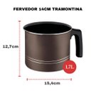 Ver imagem 2 de Caneco Leiteira Panela Tramontina Pequena 18cm Sicília Preto