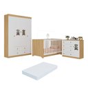 Ver imagem 2 de Quarto de Bebê Completo com Berço Americano 3 em 1 e Colchão Incluso Flor Multimóveis MP4932