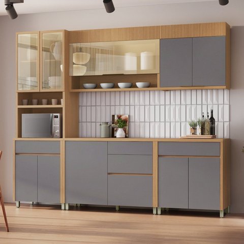 Cozinha 5 Peças 10 Portas Torre Quente 100% MDF Mista