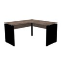Ver imagem 1 de Mesa em L para Escritório 125x125 Pandin P25 - Walnut/Preto