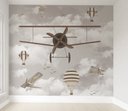 Ver imagem 1 de Papel de parede aviãozinho infantil para quarto de bebê menino VR06A M²