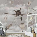 Ver imagem 3 de Papel de parede aviãozinho infantil para quarto de bebê menino VR06A M²