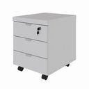 Ver imagem 2 de Gaveteiro Móvel Escritório 40cm x 50cm 3 Gavetas Chave e Rodízios F5 Office Cor:Cinza