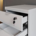Ver imagem 5 de Gaveteiro Móvel Escritório 40cm x 50cm 3 Gavetas Chave e Rodízios F5 Office Cor:Cinza