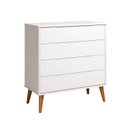 Ver imagem 1 de Comoda Gaveteira Elfe Retro 4 Gavetas Branco Fosco - Moveisaqui