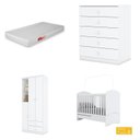 Ver imagem 2 de Quarto de Bebê com Guarda-roupa 3 Portas Cômoda e Berço 3 em 1 com Colchão Espresso Móveis