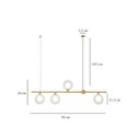 Ver imagem 6 de Pendente 4 Globos De Vidro Duplo Transparente Dourado Sala De Jantar Zan84