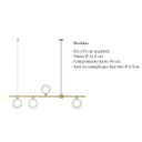 Ver imagem 5 de Pendente 4 Globos De Vidro Duplo Transparente Dourado Sala De Jantar Zan84