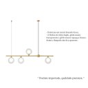 Ver imagem 3 de Pendente 4 Globos De Vidro Duplo Transparente Dourado Sala De Jantar Zan84