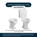 Ver imagem 4 de Assento Sanitário Convencional Oval Universal Branco para vasos Deca, Incepa, Celite, Icasa, Fiori