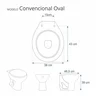 Assento Sanitário Convencional Oval Universal Branco para vasos Deca, Incepa, Celite, Icasa, Fiori - 3