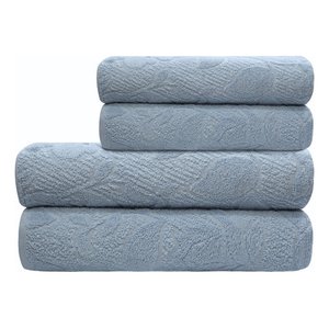 Jogo Toalha Banho 2 Banho 2 Rosto 100% Algodão 450g Nanosoft - Azul